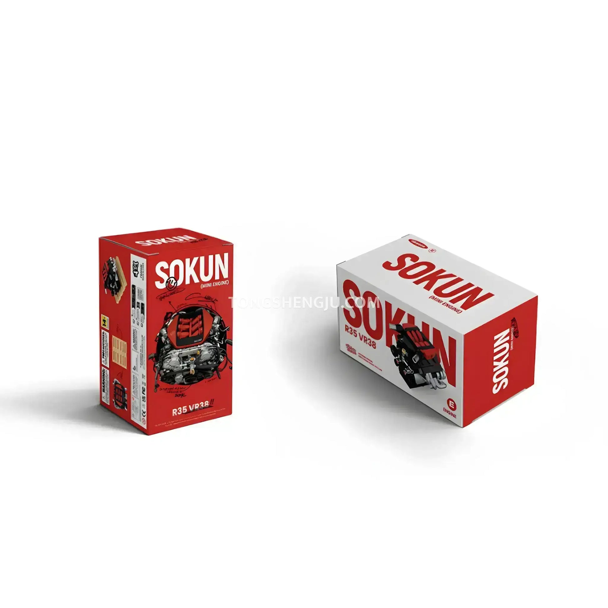 package size of happybuild powerblock pb8869e sukon r35 vr38 mini engine model set 