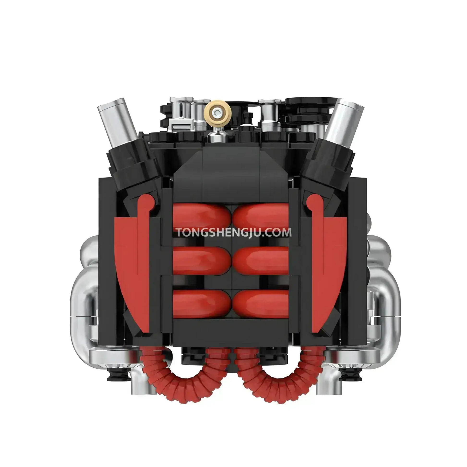 top view of happybuild powerblock pb8869e sukon r35 vr38 mini engine model car building set  