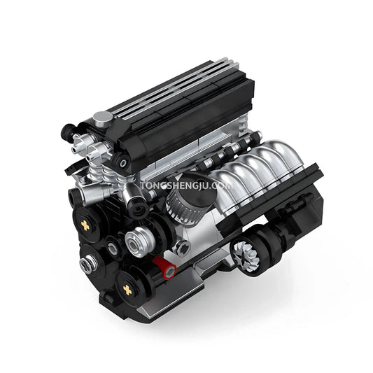 front view of happybuild powerblock pb8869f sukon m3 s50 mini engine model building set
