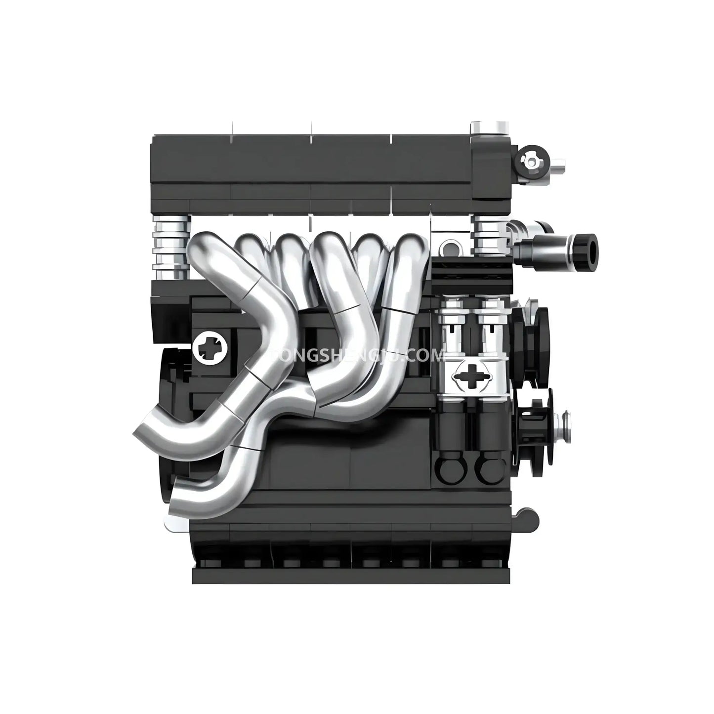 left view of happybuild powerblock pb8869f sukon m3 s50 mini engine model building set 