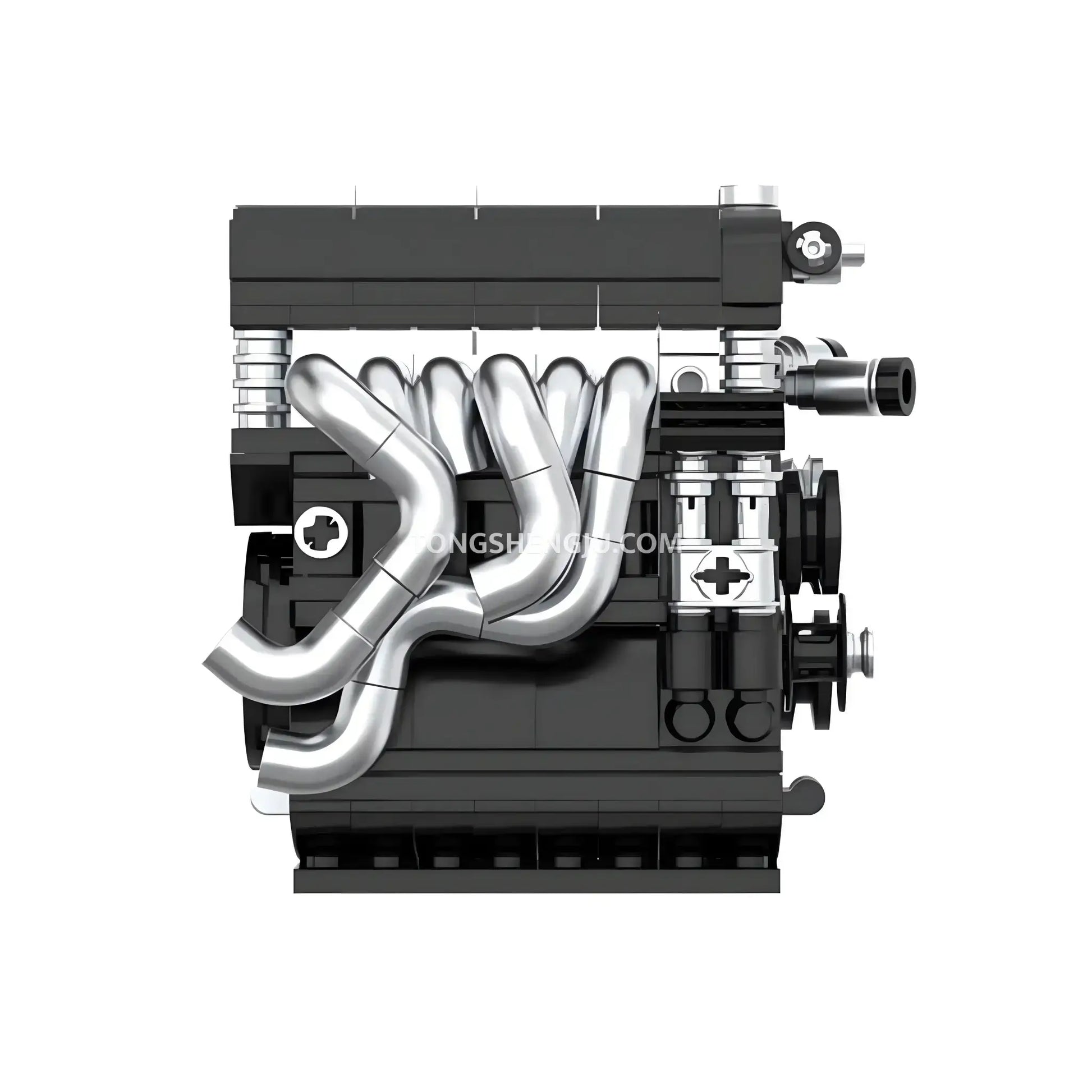 left view of happybuild powerblock pb8869f sukon m3 s50 mini engine model building set 