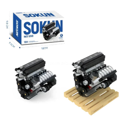 product information of happybuild powerblock pb8869f sukon m3 s50 mini engine model building set  