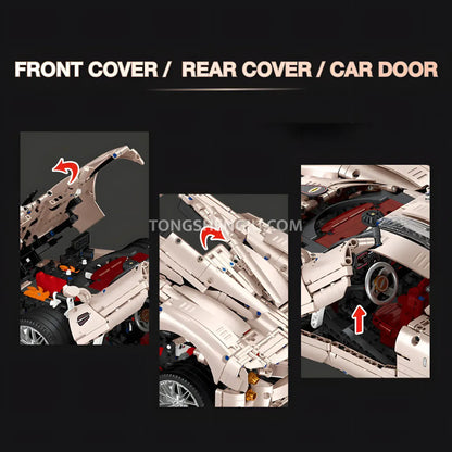 jiestar jj9210 pagani utopia technic car building blocks set model car front cover and rear cover and car door