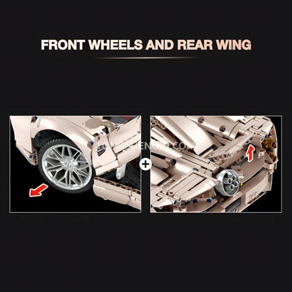 jiestar jj9210 pagani utopia technic car building blocks set model car front wheels and rear wing