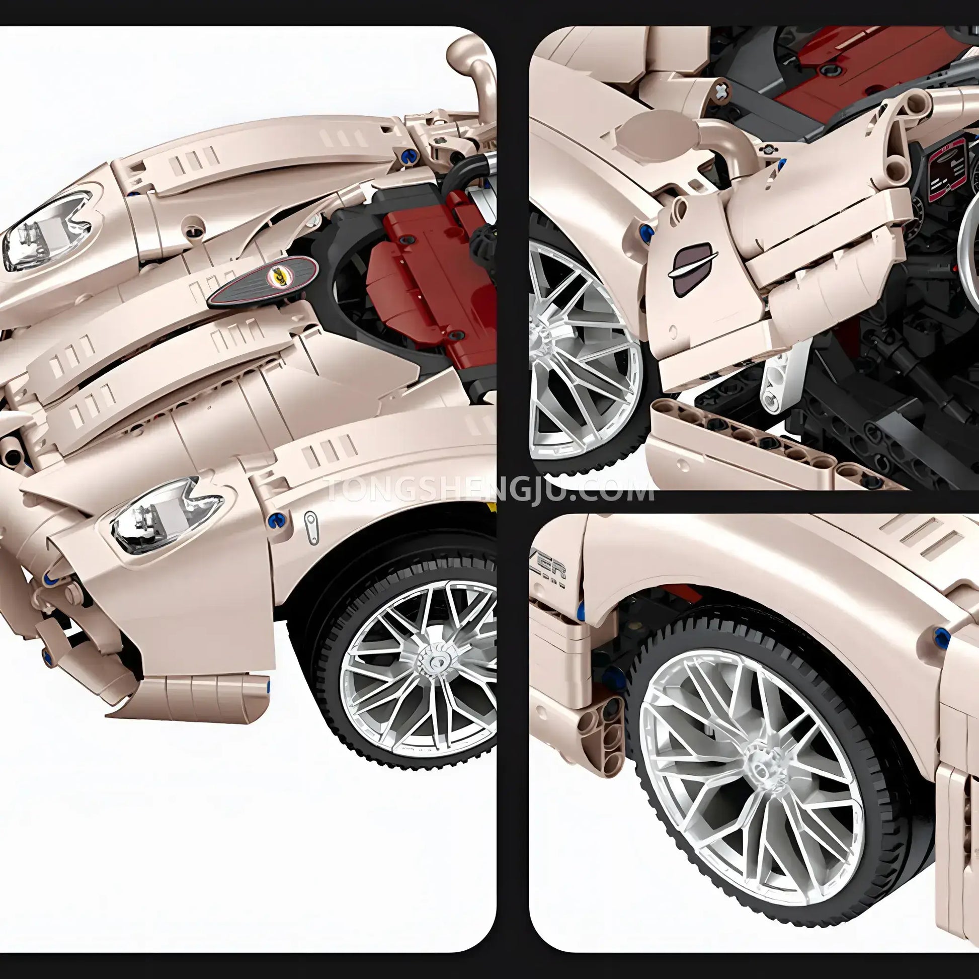product assembly details of jiestar jj9210 pagani utopia technic car building blocks set model car