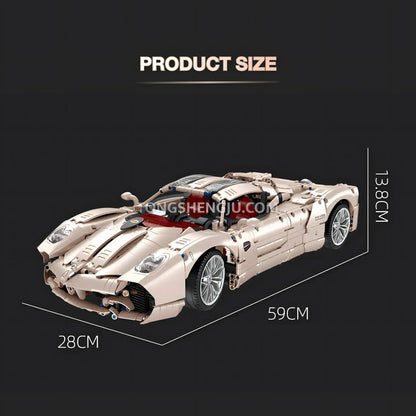 product size of jiestar jj9210 pagani utopia technic car building blocks set model car