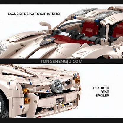 jiestar jj9210 pagani utopia technic car building blocks set model car realistic rear spoiler