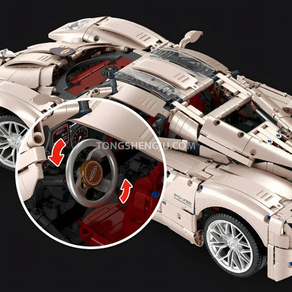 jiestar jj9210 pagani utopia technic car building blocks set model car steering wheel linkage