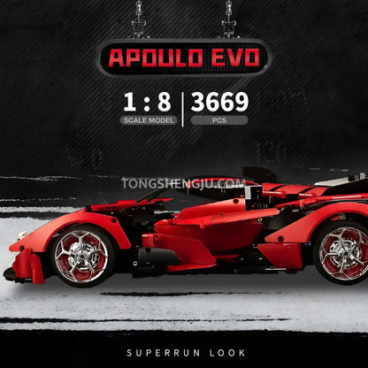 side view of kbox 10519 apollo evo technic car building blocks set model car