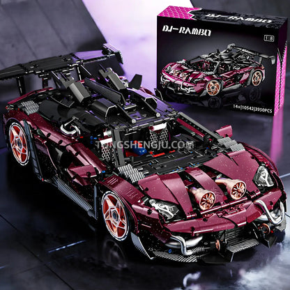 1:8 kbox 10542 technic lamborghini svj sports car building set scale model car