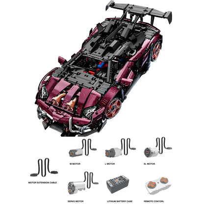 dynamic version of kbox 10542 technic lamborghini svj sports car building set model car 