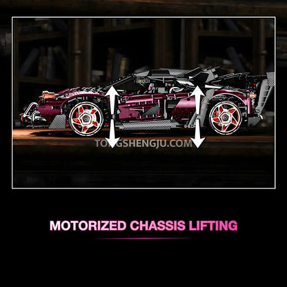 kbox 10542 technic lamborghini svj sports car building set model car motorized chassis lifting