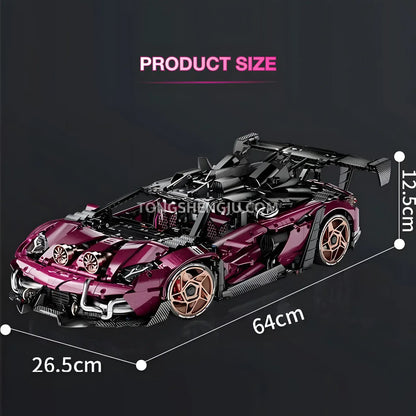product size of kbox 10542 technic lamborghini svj sports car building set model car 