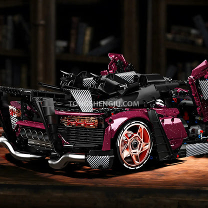 rear view of kbox 10542 technic lamborghini svj sports car building set model car 