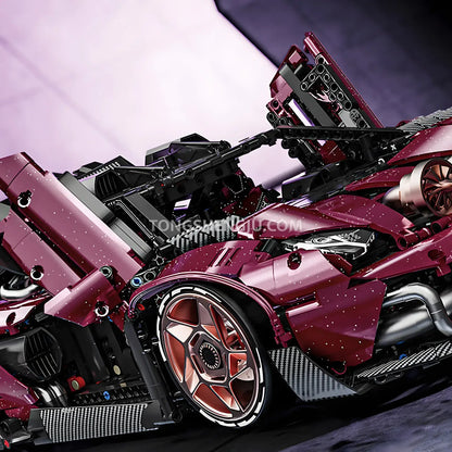side view of kbox 10542 technic lamborghini svj sports car building set model car 