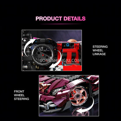 kbox 10542 technic lamborghini svj sports car building set model car steering wheel linkage