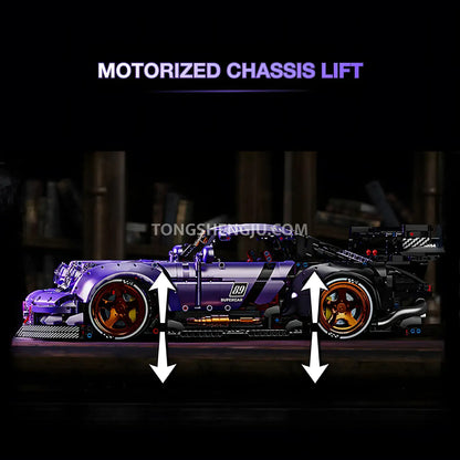 kbox 10544 technic porsche 964 sports car building blocks set model car motorized chassis lift