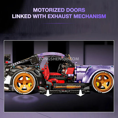 kbox 10544 technic porsche 964 sports car building blocks set model car motorized doors