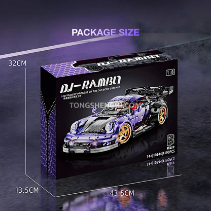 package size of kbox 10544 technic porsche 964 sports car building blocks set model car