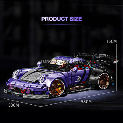 product size of kbox 10544 technic porsche 964 sports car building blocks set model car