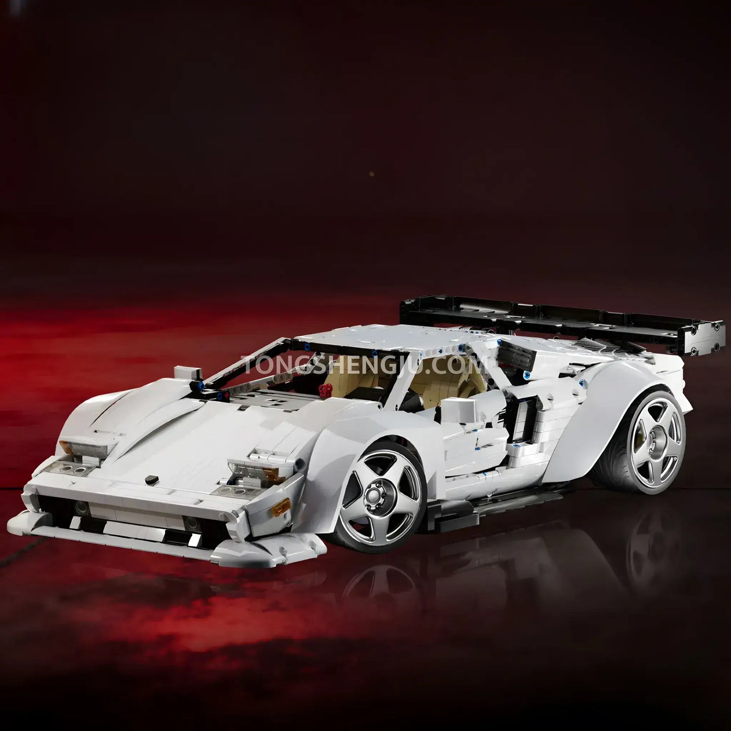 kbox 10547  technic lamborghini countach sports car building set model car compatible with dj roman series