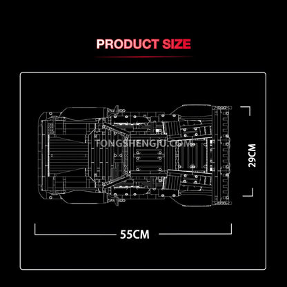 top view of kbox 10547 technic lamborghini countach sports car building set model car