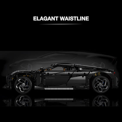 mould king bugatti la voiture noire building blocks model toy car  elagant waistline