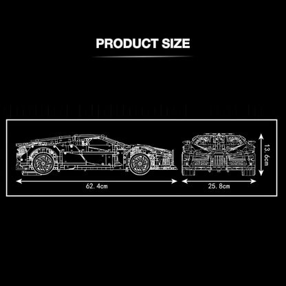 product size of mould king bugatti la voiture noire building blocks model toy car
