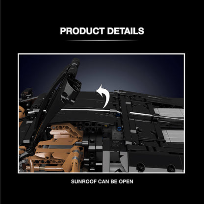 mould king bugatti la voiture noire building blocks model toy car sunroof can be open