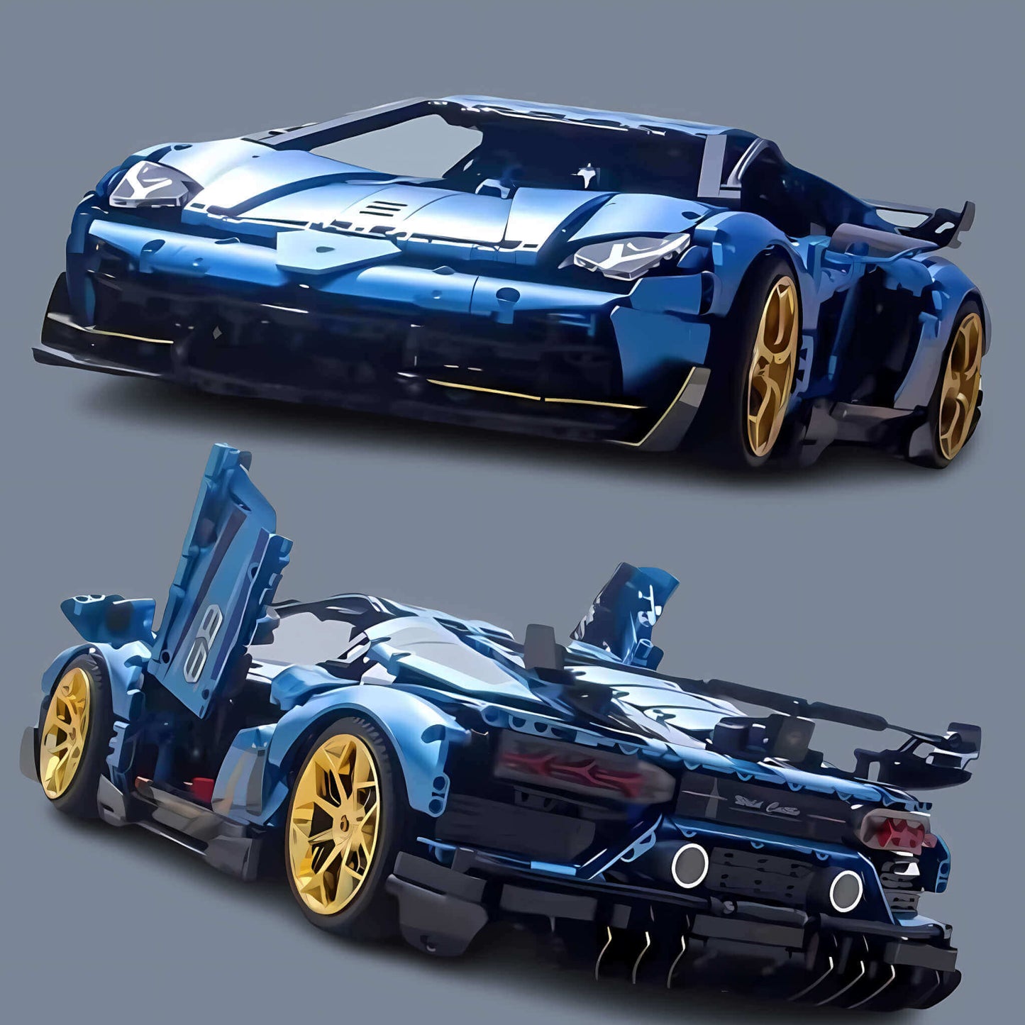 product details of kbox lamborghini svj building blocks model toy car front and rear ends