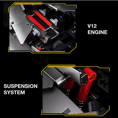 product details of lamborghini terzo millennio building block toy car v12 engine and suspension system