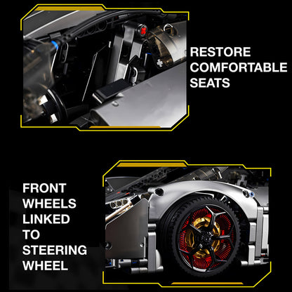 product details of lamborghini terzo millennio building block toy car restore comfortable seats and front wheels linked to steering wheel