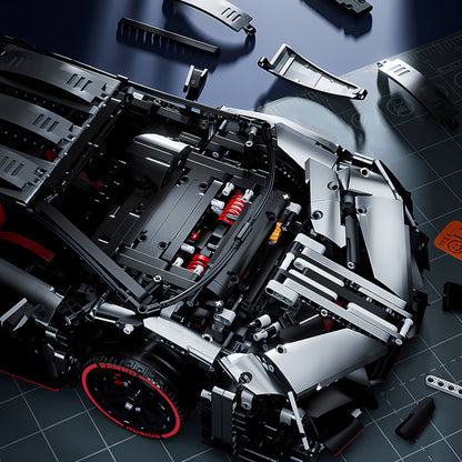 top view of kbox lamborghini veneos supercar building blocks model toy car