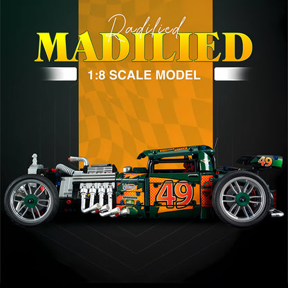 1/8 kbox 10509 madilied vehicle hot rod 1949 building blocks model toy car