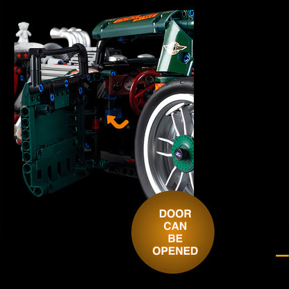 kbox 10509 madilied vehicle hot rod 1949 building blocks model toy car door can be opened