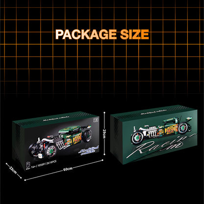 package size of kbox 10509 madilied vehicle hot rod 1949 building blocks model toy car