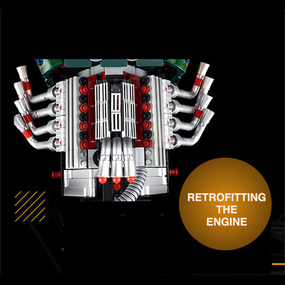 kbox 10509 madilied vehicle hot rod 1949 building blocks model toy car retrofitting the engine