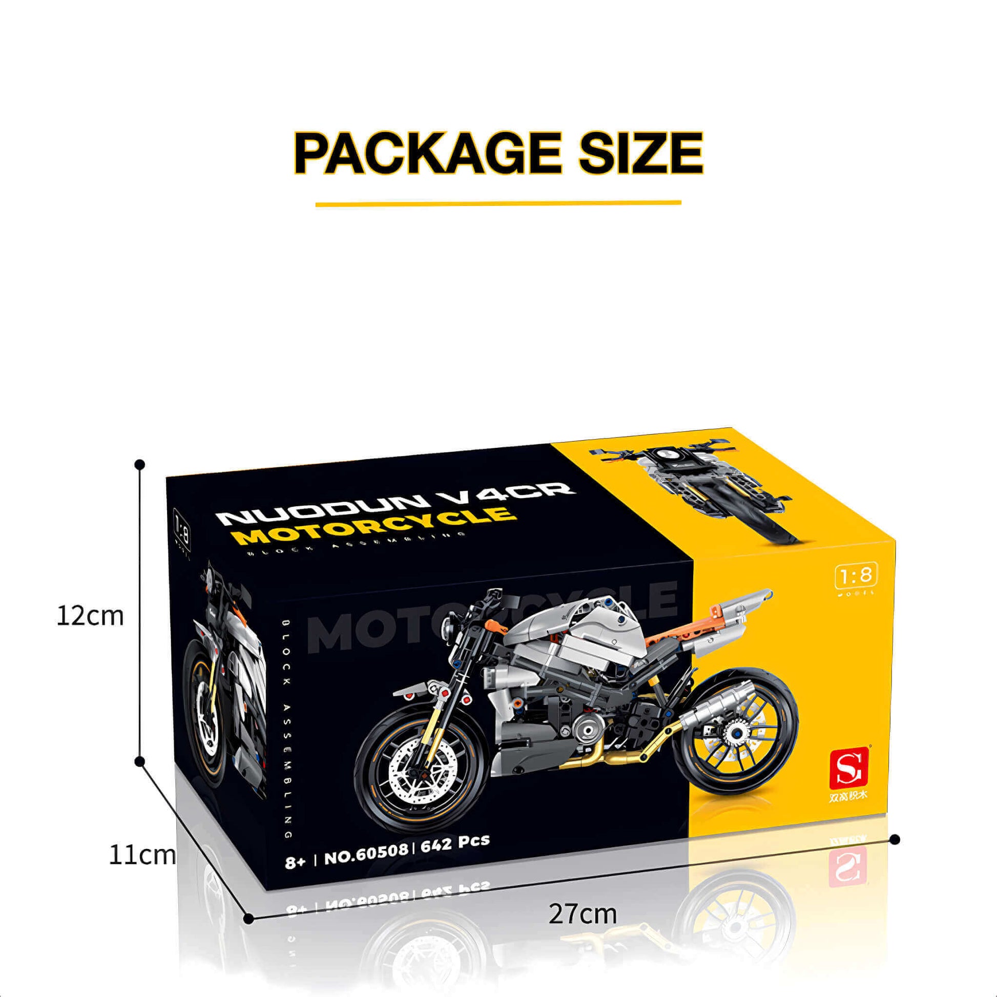 package size of nuodun v4cr building blocks model toy motorcycle 