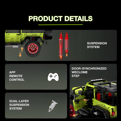 product details of im.master off-road beast building blocks model toy car suspension system and app remote control door synchronized welcome step and dual layer suspension system