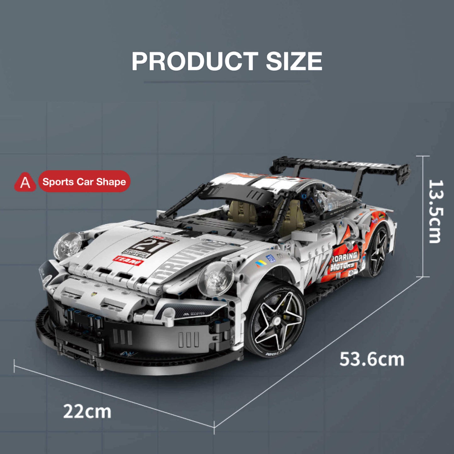 product size of im master porsche 911 building block model toy car sports car shape