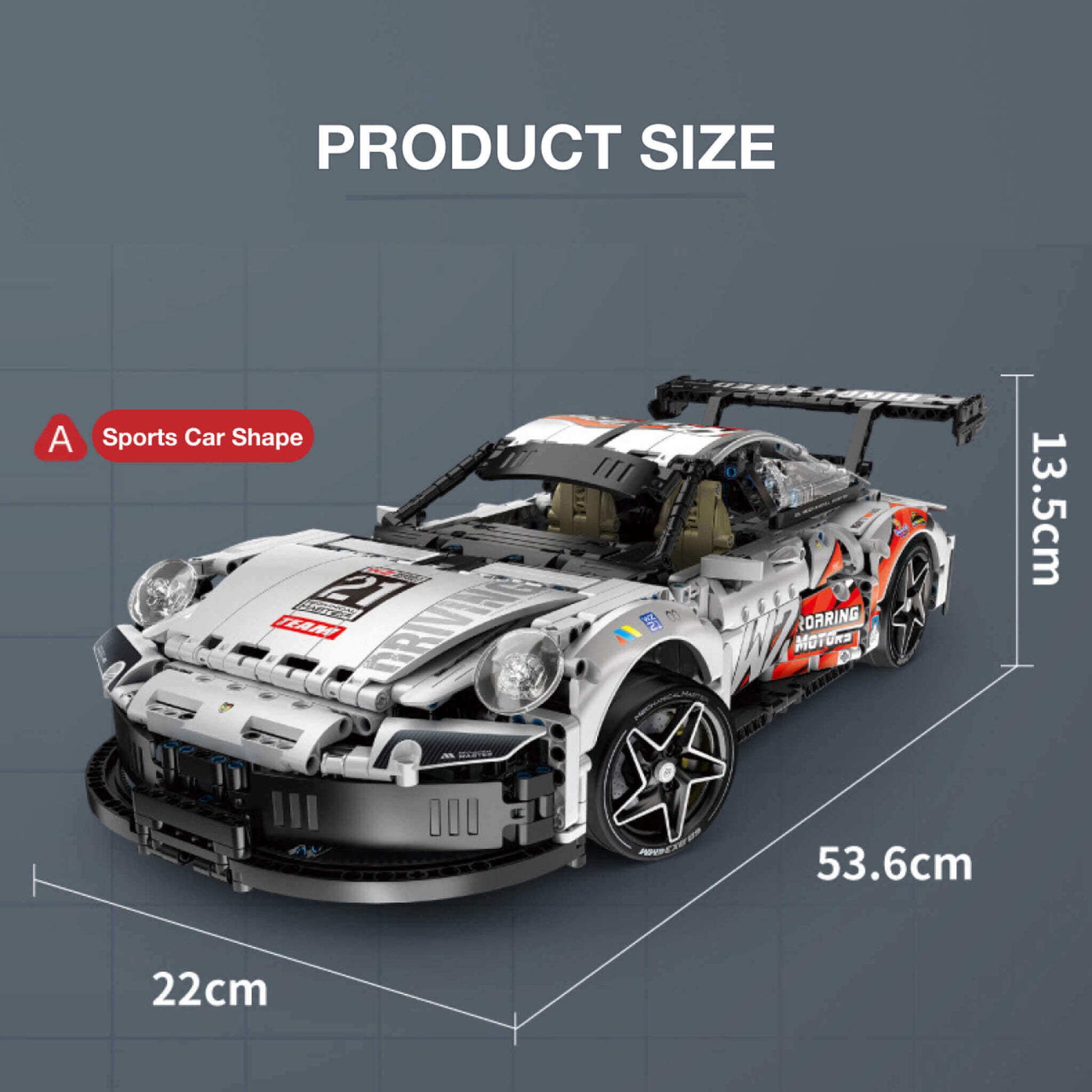 product size of im master porsche 911 building block model toy car sports car shape