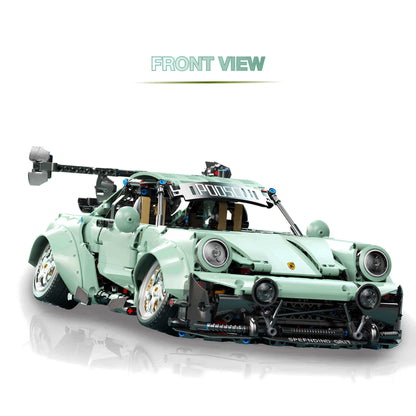 front view of kbox 10220 porsche 964 building blocks model toy car