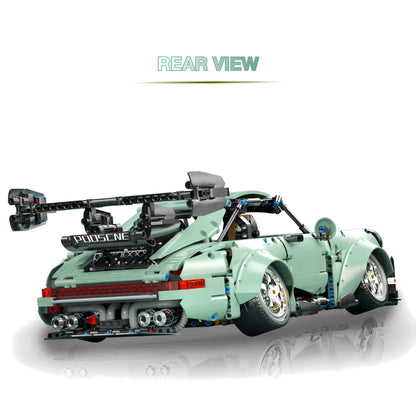 rear view of kbox 10220 porsche 964 building blocks model toy car