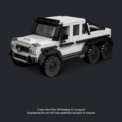 front view of happy build powerblock pb8811 timeless classics G63 model car building blocks toy