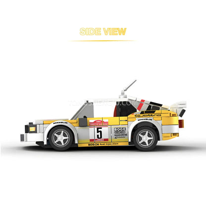 quattro side view of powerblock pb8812 wrc rally hb audi team sports car building blocks set model car 