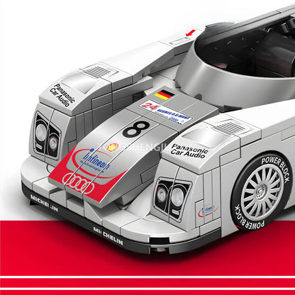 happy build power block pb8813 audi r8 sports car building blocks set model car front end