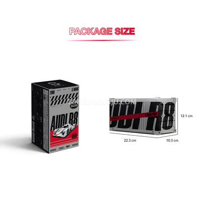 package size of happy build power block pb8813 audi r8 sports car building blocks set model car 