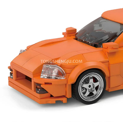 front car hood of happy build powerbuild pb8815 toyota supra a80 sports car building set model car