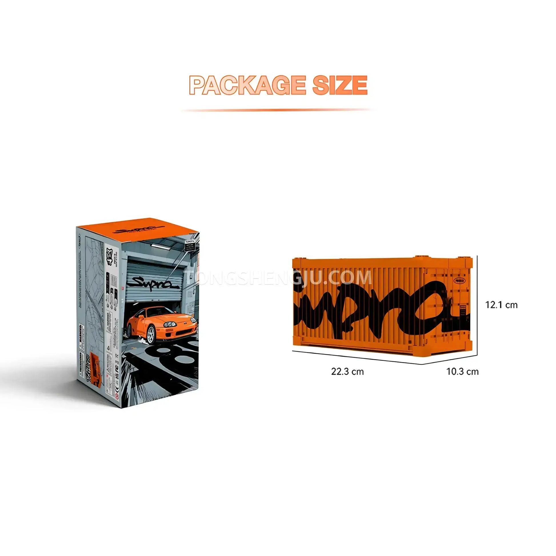 packge size of happy build powerbuild pb8815 toyota supra a80 sports car building set model car
