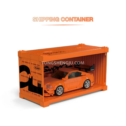 shipping container of happy build powerbuild pb8815 toyota supra a80 sports car building set model car